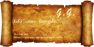 Gácser Gergő névjegykártya